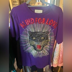 Gucci Purple Tee with Panther Design